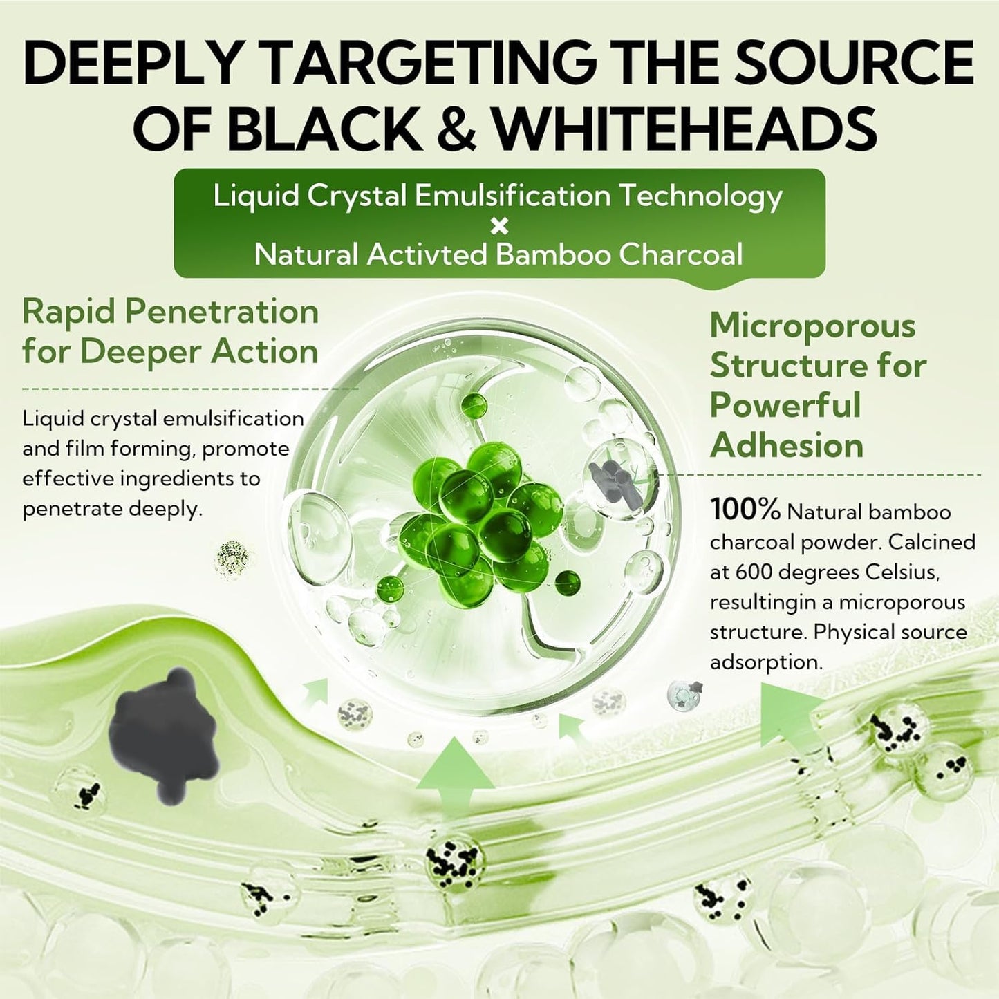 LANBENA 3-in-1 Blackhead Removal Set - Pore Strips (30g), Pore Minimizing Serum (30ml) & Removal Paper - Mask for Face, Minimizes Pores & Leaves Skin Fresh & Clean, Blackhead Remover