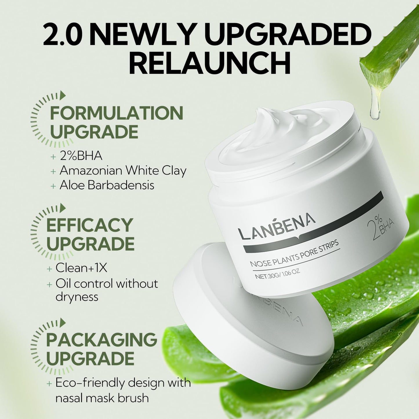 LANBENA 3-in-1 Blackhead Removal Set - Pore Strips (30g), Pore Minimizing Serum (30ml) & Removal Paper - Mask for Face, Minimizes Pores & Leaves Skin Fresh & Clean, Blackhead Remover