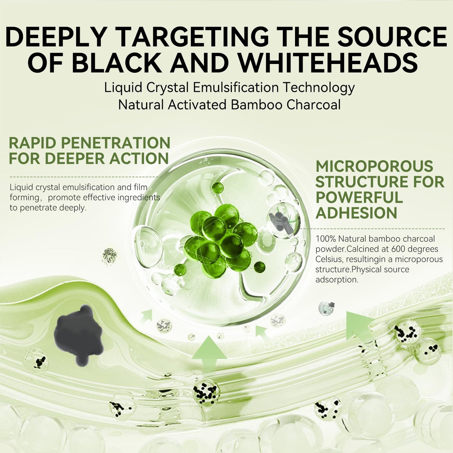 LANBENA 3-in-1 Blackhead Removal Set - Pore Strips (30g), Pore Minimizing Serum (30ml) & Removal Paper - Mask for Face, Minimizes Pores & Leaves Skin Fresh & Clean, Blackhead Remover